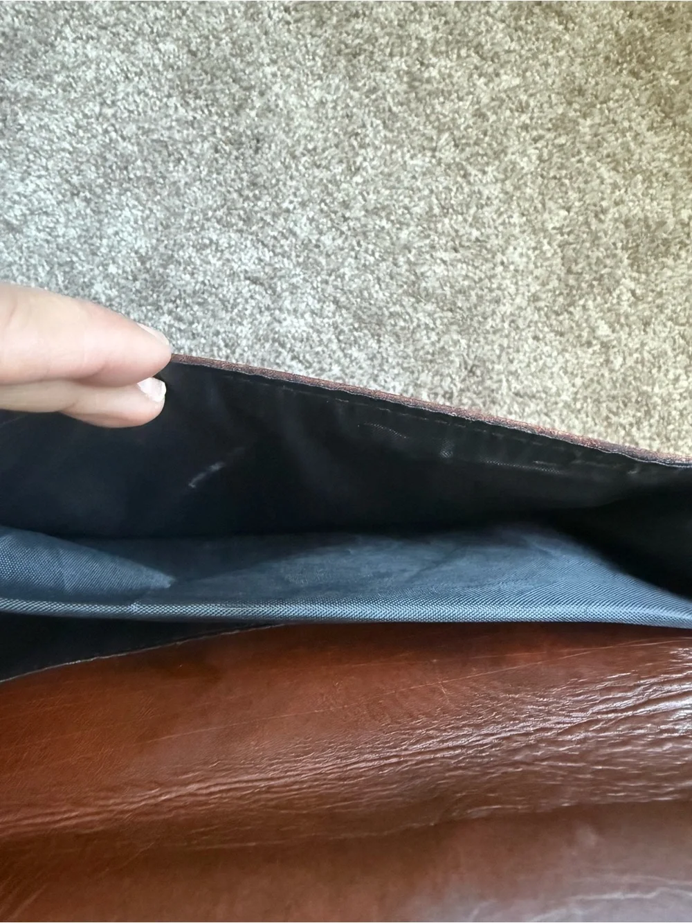 Genuine Leather Brown Portfolio Document Sleeve -